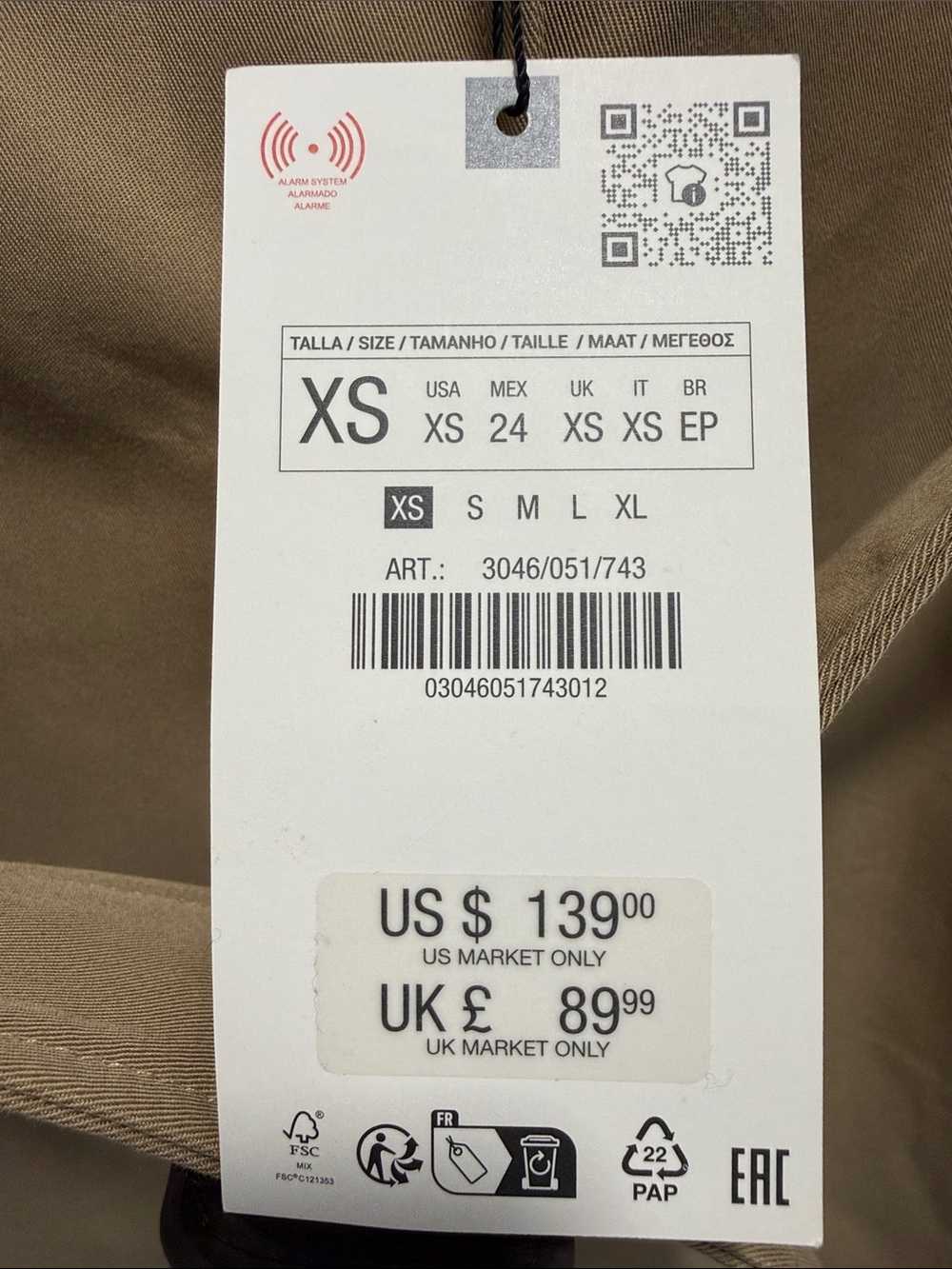 ZARA Long Double Breasted Trench Coat - Picture 2 of 4